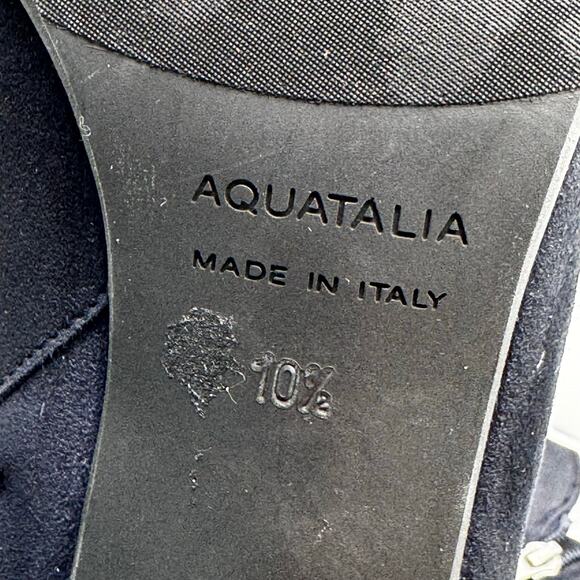 AQUATALIA WOMEN KAYLANI BLUE SUEDE OFFICE DRESS CUTOUT ANKLE BOOT 10.5 - Picture 5 of 12